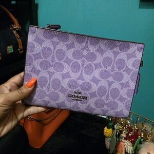 Coach Lavender Signature Wristlet Clutch